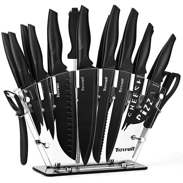 AIRPJ 19 Piece Stainless Steel Knife Block Set & Reviews Wayfair